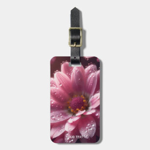 Fantasy Cute Pink Flower Dew Luggage Tag