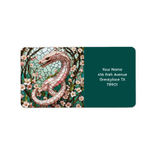 Fantasy Cute Pink Snake Sakura Label