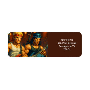 Fantasy Cute Pixelized Rock Band Return Address Label