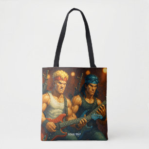 Fantasy Cute Pixelized Rock Band Tote Bag