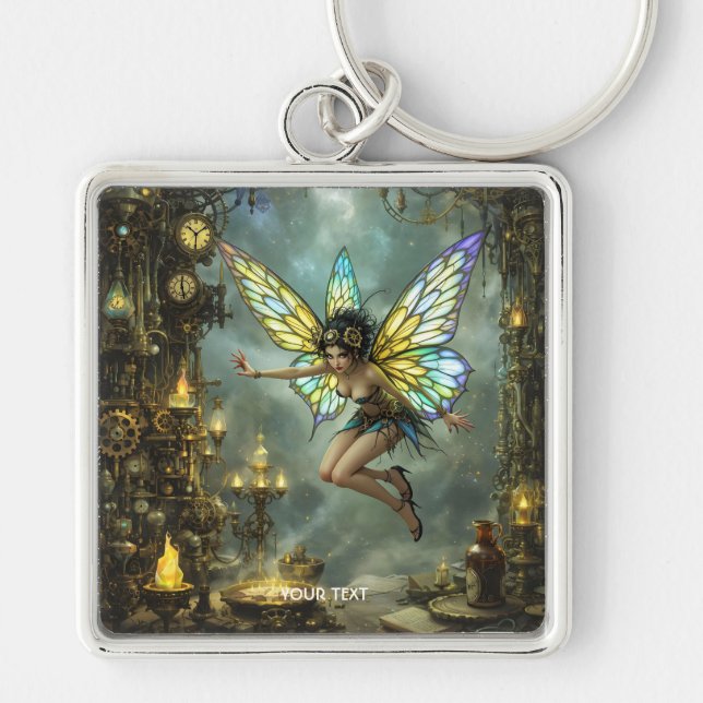 Fantasy Cute Pixie Butterfly Wings Key Ring (Front)