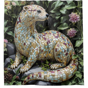 Fantasy Cute Playful Otter Sculpture Shower Curtain