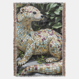 Fantasy Cute Playful Otter Sculpture Throw Blanket