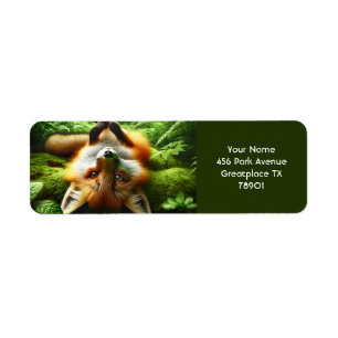 Fantasy Cute Playing Fox Forest Return Address Label
