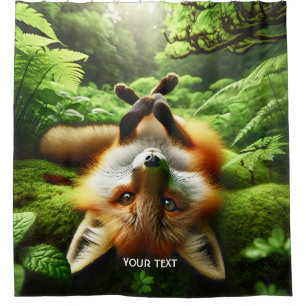 Fantasy Cute Playing Fox Forest Shower Curtain