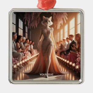 Fantasy Cute Podium Beautiful Cat Metal Ornament