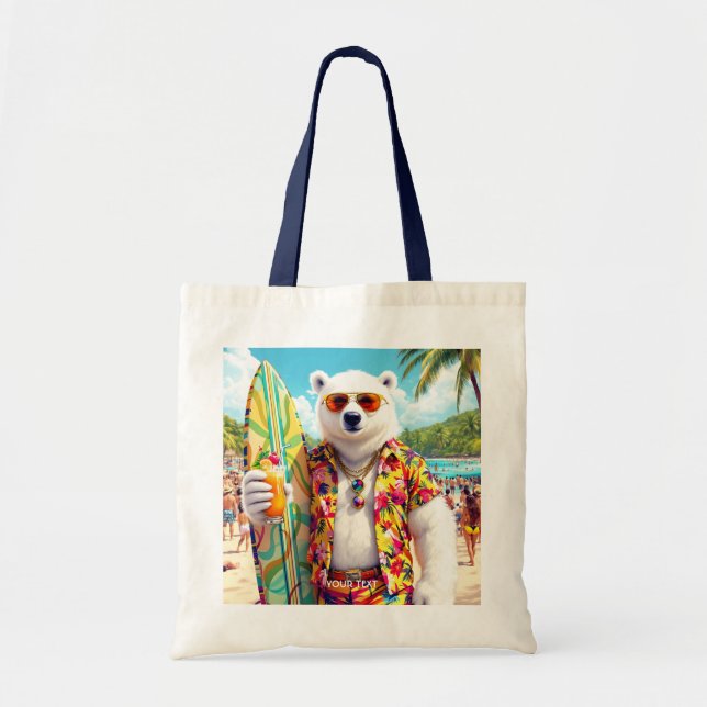 Fantasy Cute Polar Bear Beach Tote Bag (Front)