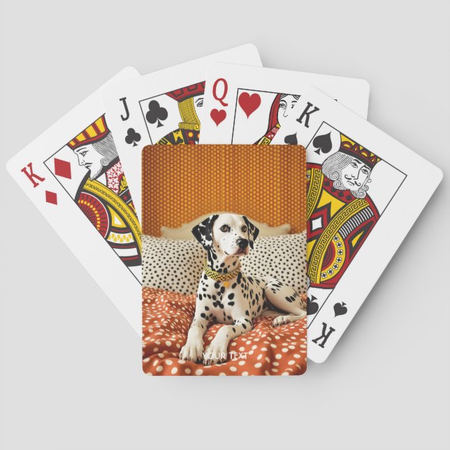 Fantasy Cute Polka Dog Dot Playing Cards (Back)