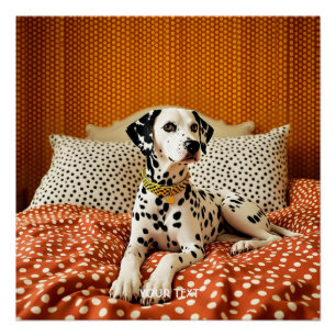 Fantasy Cute Polka Dog Dot Poster