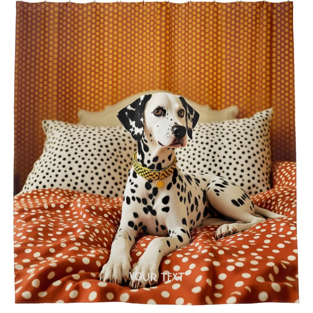 Fantasy Cute Polka Dog Dot Shower Curtain (Front)