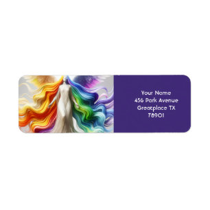 Fantasy Cute Pride Rainbow Angel Return Address Label
