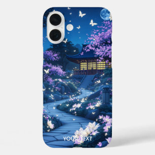 Fantasy Cute Purple Garden Flowers iPhone 16 Plus Case