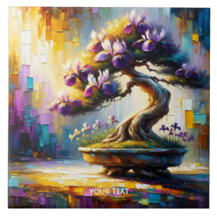 Fantasy Cute Purple Mini Tree Ceramic Tile