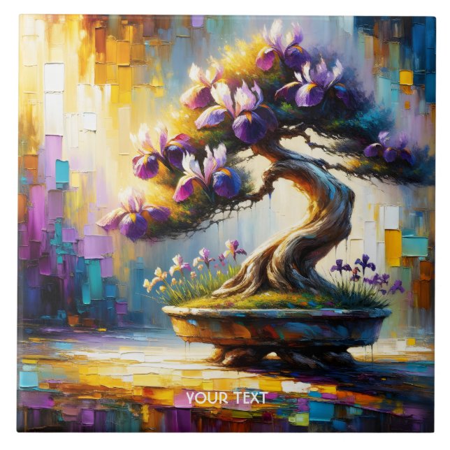 Fantasy Cute Purple Mini Tree Ceramic Tile (Front)