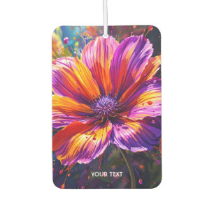 Fantasy Cute Purple Orange Flower Car Air Freshener