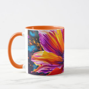 Fantasy Cute Purple Orange Flower Mug