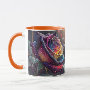 Fantasy Cute Purple Yellow Rose Mug