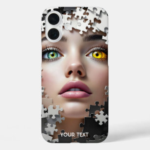 Fantasy Cute Puzzle Girl Face  iPhone 16 Plus Case