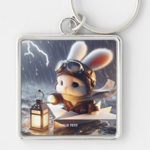 Fantasy Cute Rabbit Post Lantern Key Ring