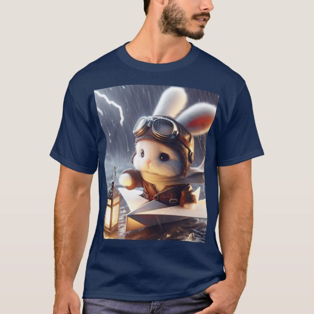 Fantasy Cute Rabbit Post Lantern T-Shirt (Front)