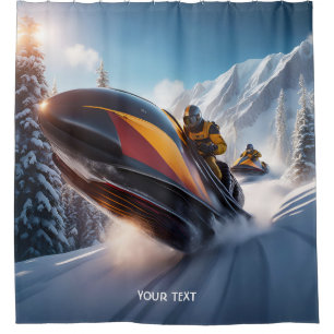 Fantasy Cute Race Snow Mountain Shower Curtain