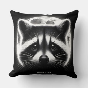 Fantasy Cute Racoon Face Moon Cushion