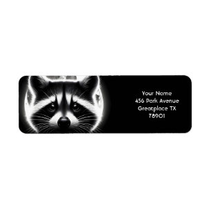 Fantasy Cute Racoon Face Moon Return Address Label
