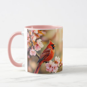 Fantasy Cute Red Bird Cherry Mug