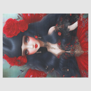 Fantasy Cute Red Fairy Princess Decoupage Tissue Paper