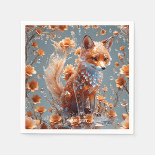 Fantasy Cute Red Glass Fox Napkin