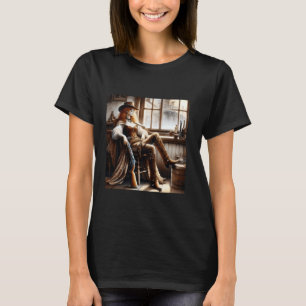 Fantasy Cute Red Hair Cowgirl T-Shirt