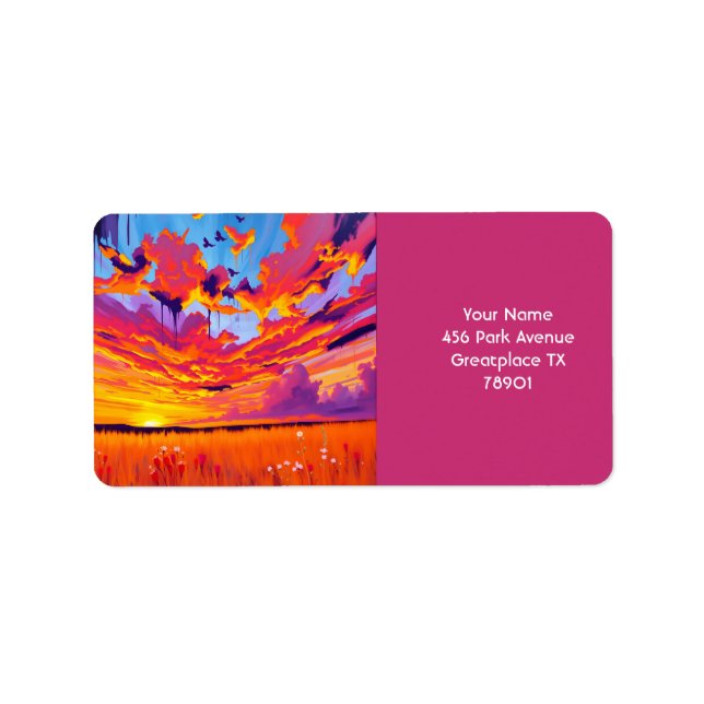 Fantasy Cute Red Orange Field Label (Front)
