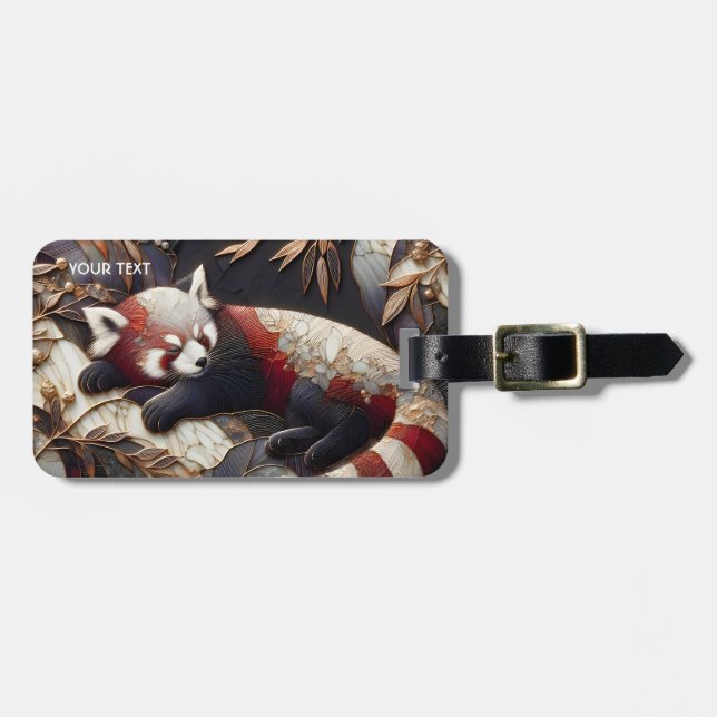 Fantasy Cute Red Panda Art Luggage Tag (Front Horizontal)