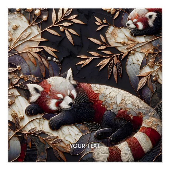 Fantasy Cute Red Panda Art Poster (Front)