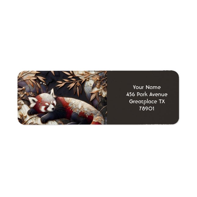 Fantasy Cute Red Panda Art Return Address Label (Front)