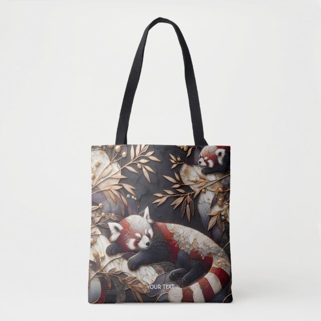 Fantasy Cute Red Panda Art Tote Bag (Front)