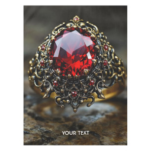 Fantasy Cute Red Stone Ring Tablecloth