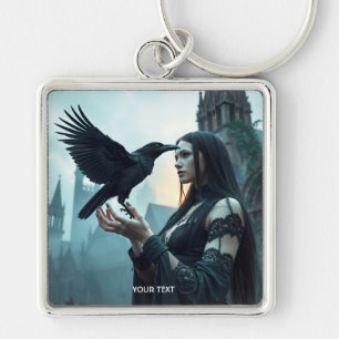 Fantasy Cute Renaissance Gothic Woman Key Ring