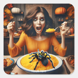 Fantasy Cute Rice Girl Tarantula Square Sticker
