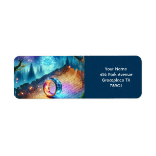 Fantasy Cute Ring Forest Skies Return Address Label