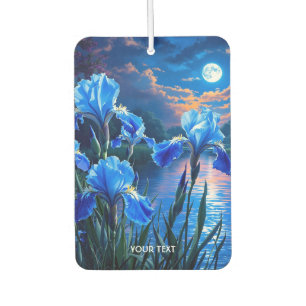 Fantasy Cute River Blue Irises Car Air Freshener