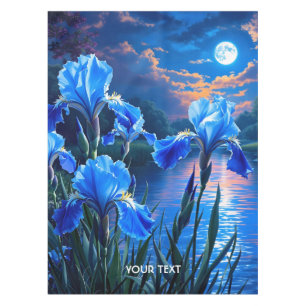 Fantasy Cute River Blue Irises Tablecloth