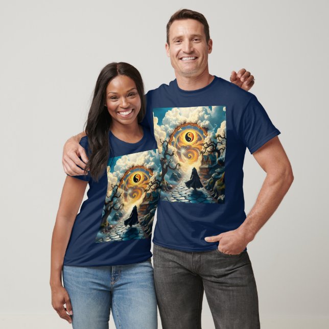 Fantasy Cute Road Trees Man T-Shirt (Unisex)