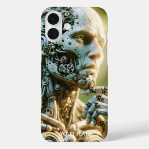 Fantasy Cute Robot Face Sculpture iPhone 16 Plus Case