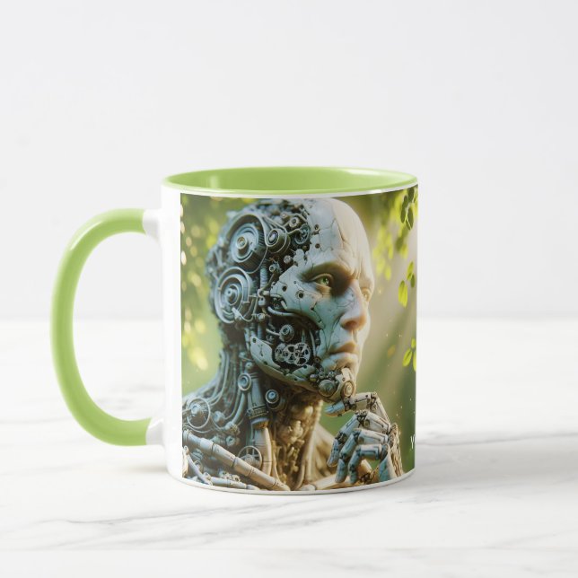 Fantasy Cute Robot Face Sculpture Mug (Left)