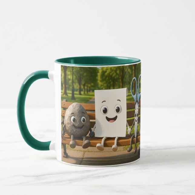 Fantasy Cute Rock Paper Scissors Mug (Left)