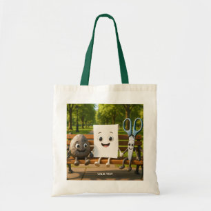 Fantasy Cute Rock Paper Scissors Tote Bag