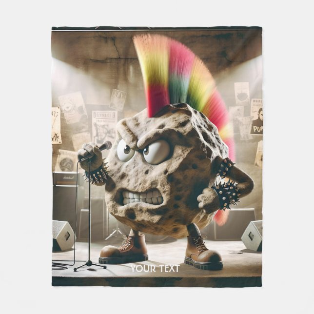 Fantasy Cute Rock Punk Singer Fleece Blanket (Front)