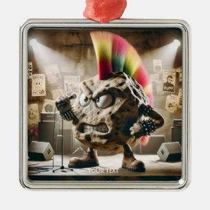 Fantasy Cute Rock Punk Singer Metal Ornament