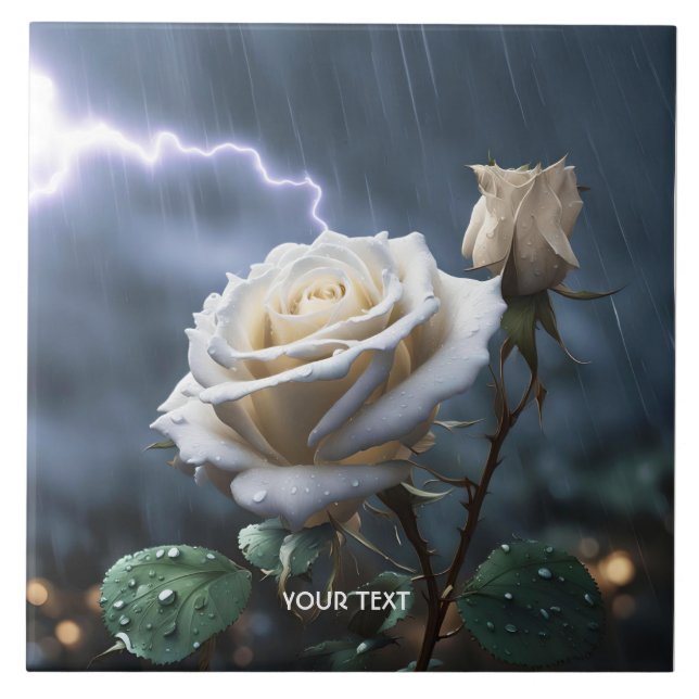 Fantasy Cute Rose Rain Lighting Ceramic Tile (Front)